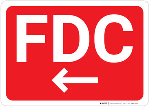 FDC Arrow Left Red Background - Wall Sign